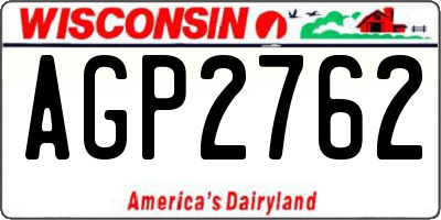 WI license plate AGP2762