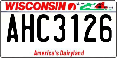 WI license plate AHC3126