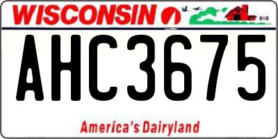 WI license plate AHC3675