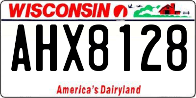 WI license plate AHX8128