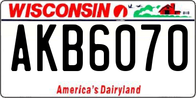 WI license plate AKB6070