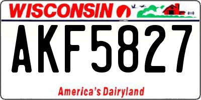 WI license plate AKF5827