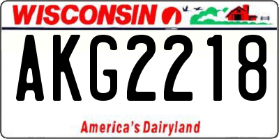 WI license plate AKG2218