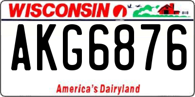 WI license plate AKG6876