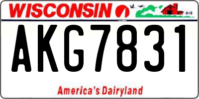 WI license plate AKG7831