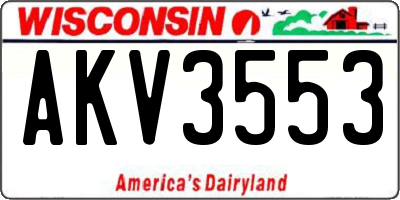 WI license plate AKV3553