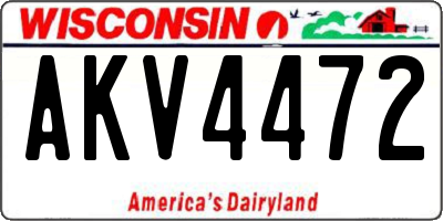 WI license plate AKV4472