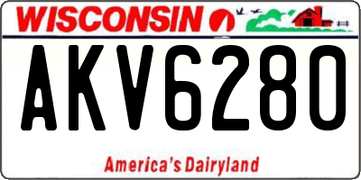 WI license plate AKV6280