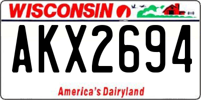 WI license plate AKX2694