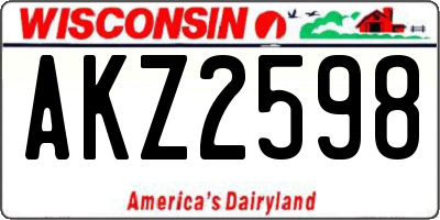 WI license plate AKZ2598