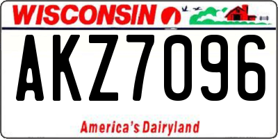 WI license plate AKZ7096