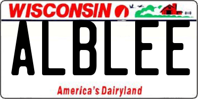 WI license plate ALBLEE