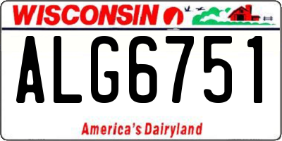 WI license plate ALG6751