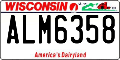 WI license plate ALM6358