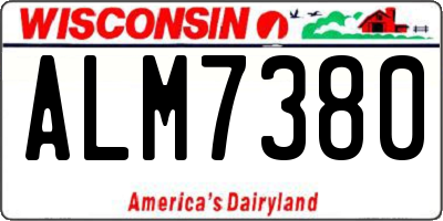 WI license plate ALM7380