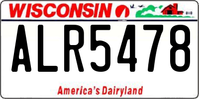 WI license plate ALR5478