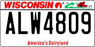 WI license plate ALW4809
