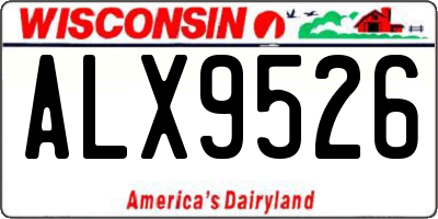 WI license plate ALX9526