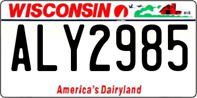 WI license plate ALY2985