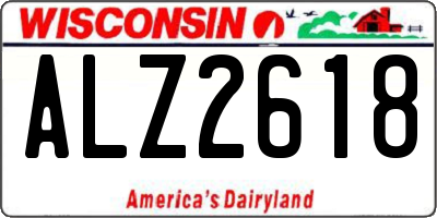 WI license plate ALZ2618