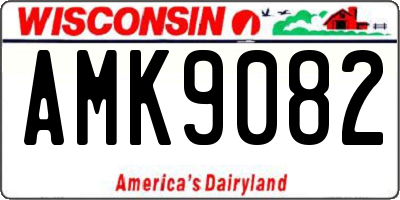 WI license plate AMK9082