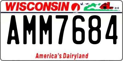 WI license plate AMM7684