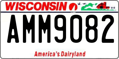 WI license plate AMM9082