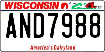 WI license plate AND7988