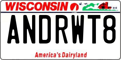 WI license plate ANDRWT8