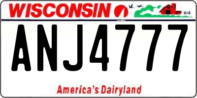 WI license plate ANJ4777