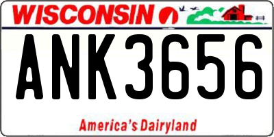 WI license plate ANK3656