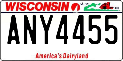 WI license plate ANY4455