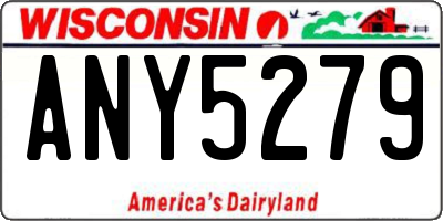 WI license plate ANY5279