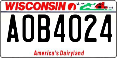 WI license plate AOB4024
