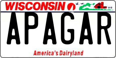 WI license plate APAGAR