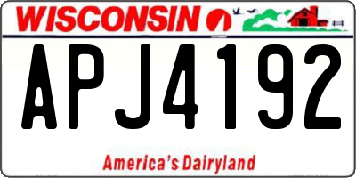 WI license plate APJ4192