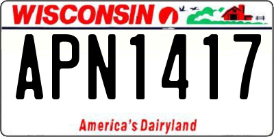 WI license plate APN1417