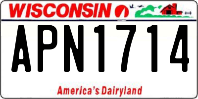 WI license plate APN1714