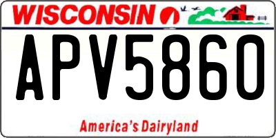 WI license plate APV5860