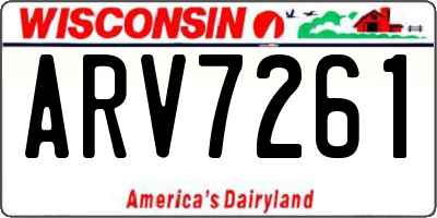 WI license plate ARV7261