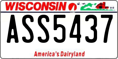 WI license plate ASS5437