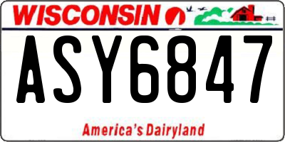 WI license plate ASY6847