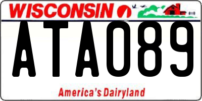 WI license plate ATA089