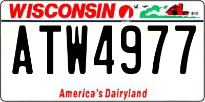 WI license plate ATW4977