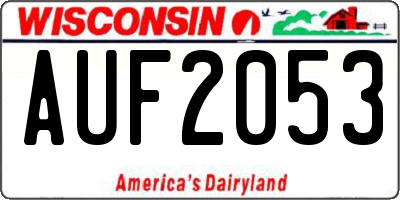 WI license plate AUF2053