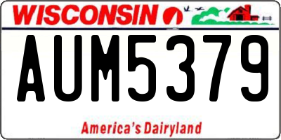 WI license plate AUM5379