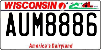 WI license plate AUM8886