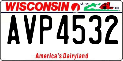 WI license plate AVP4532