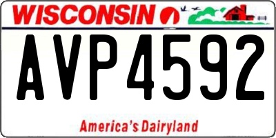 WI license plate AVP4592