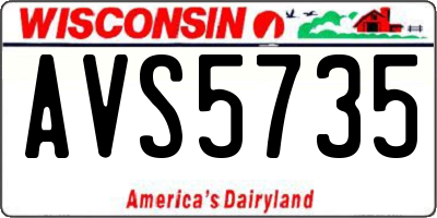 WI license plate AVS5735